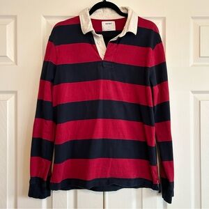 Red and Navy Striped Rugby Shirt
